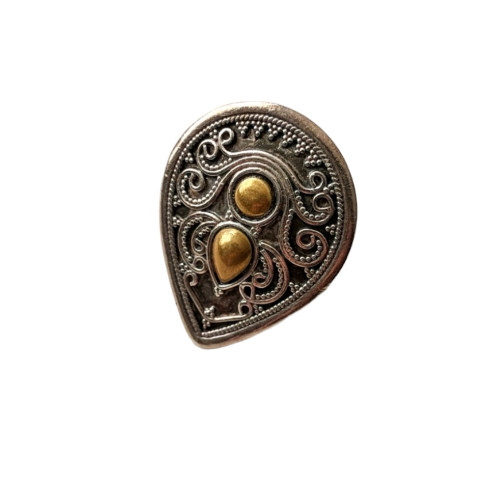 14k gold and 925 sterling silver Statement Moroccan ring